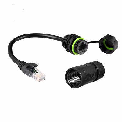 Водонепроницаемый разъем RJ45 IP67 с огнестойкостью UL94-V0 и скоростью передачи 1000 МГц